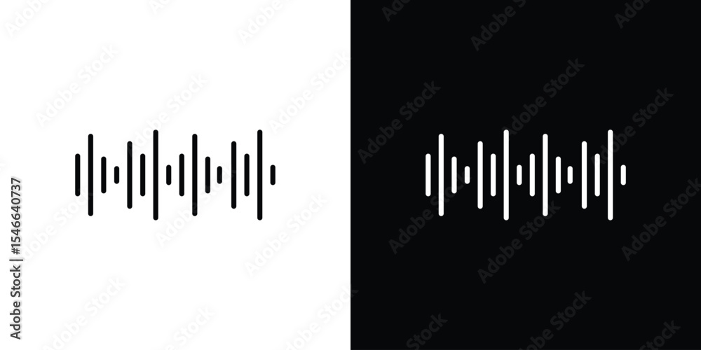 Fototapeta premium Sound wave icon in black. flat graphic vector icon