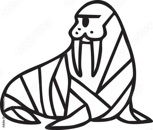 Geometric walrus icon