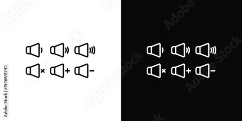 Speaker volume icon in black. flat graphic vector icon