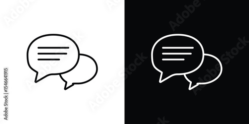 Speech bubble icon in black. flat graphic vector icon