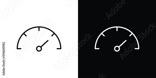 Speedometer icon in black. flat graphic vector icon