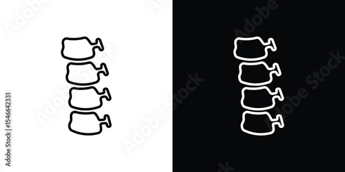 Spine Bone icon in black. flat graphic vector icon