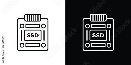 SSD icon in black. flat graphic vector icon