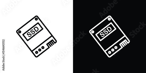 SSD icon in black. flat graphic vector icon