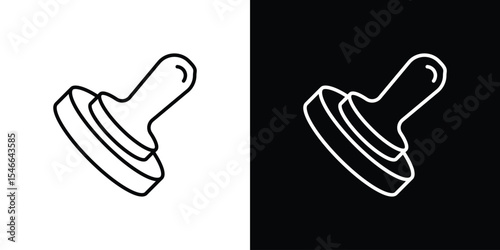 Stamp icon in black. flat graphic vector icon