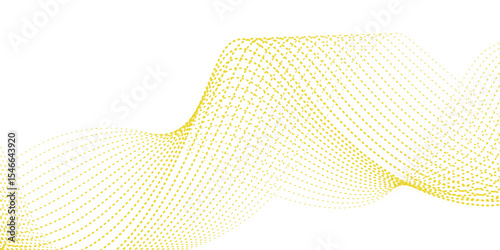 Energy technology concept halftone modern backdrop design for business, presentation. Flowing Dot Wave Pattern Halftone Curve Shape. Wave with lines created using blend tool. Curved wavy line, smooth