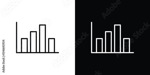 Stats icon in black. flat graphic vector icon