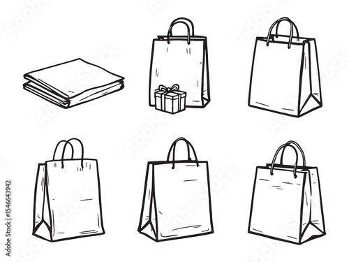 Paper Bag Sketch Drawing
