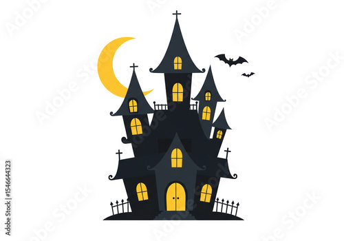 Wallpaper Mural A stylized silhouette of a haunted house Torontodigital.ca