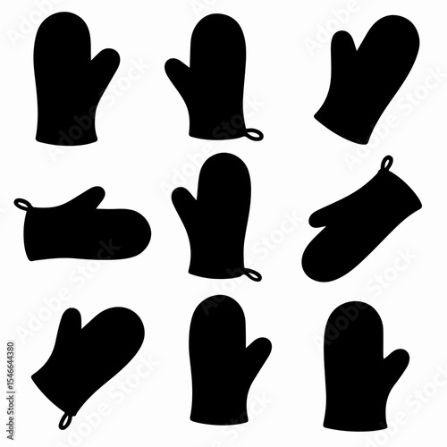 Oven mitts set, kitchen cooking safety