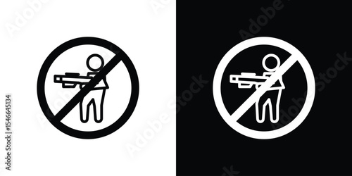 Stop hunting signs in black. flat graphic vector icon