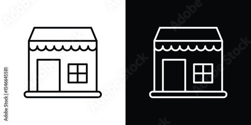 Store icon in black. flat graphic vector icon