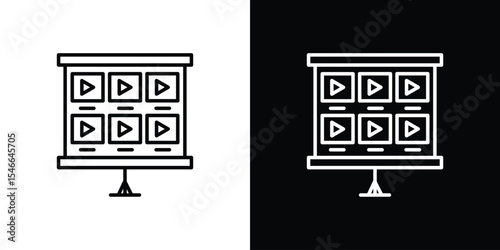 Storyboard icon in black. flat graphic vector icon