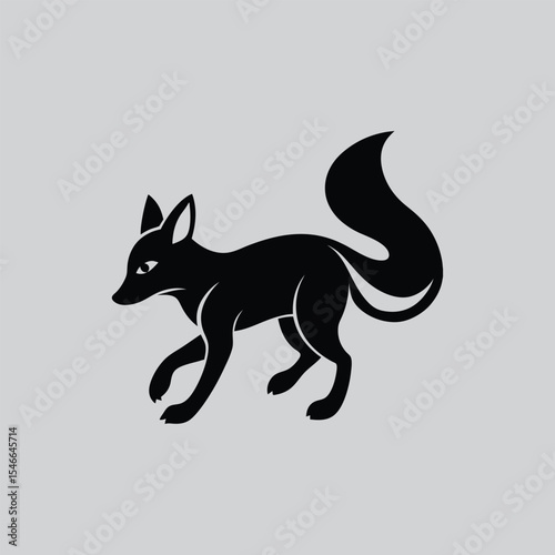 Jackal Stylised Leap Drawing