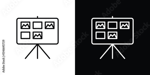 Storyboard icon in black. flat graphic vector icon