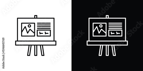 Storyboard icon in black. flat graphic vector icon