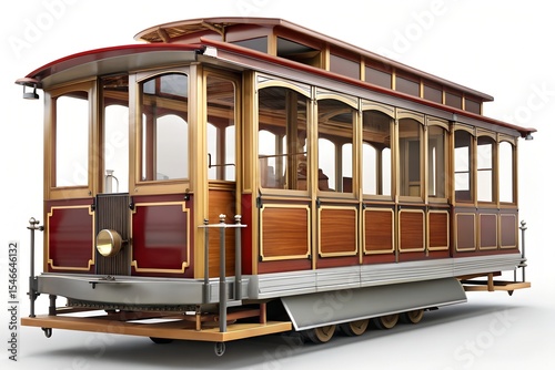 Vintage wooden cable car transportation render