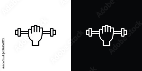 Strength training icon in black. flat graphic vector icon