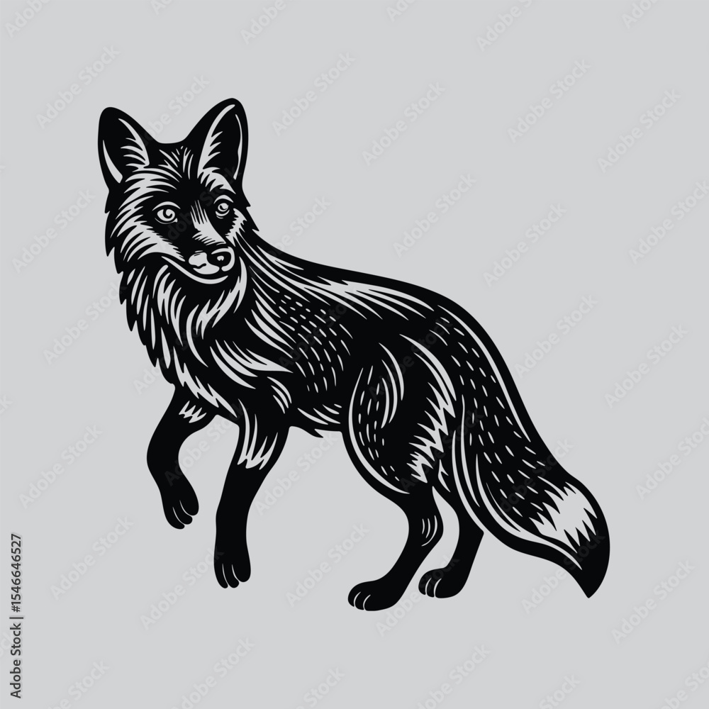 Obraz premium Wild Jackal Jump Decorative Design