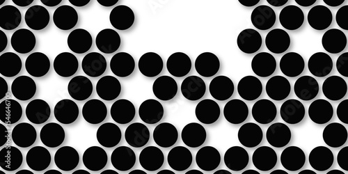 Black tiles wall. round marble textures, ball tiles. Top view pavement circle block black texture with seamless patterns floor background. Air Bubble wrap texture background. Textured Background.