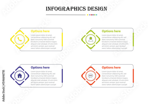 Timeline infographic design element and number options. Business concept with 4 steps.