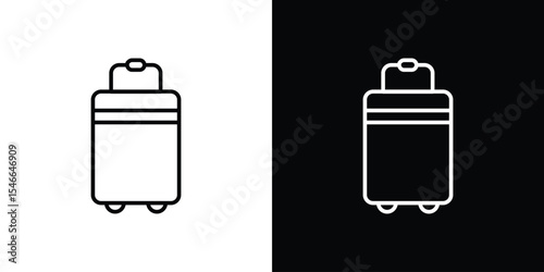Suitcase icon in black. flat graphic vector icon