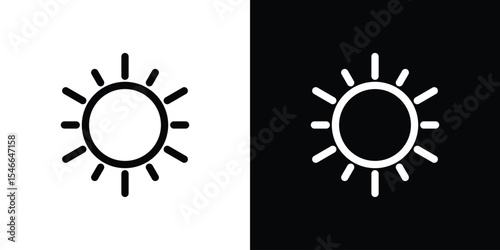 Sun icon in black. flat graphic vector icon