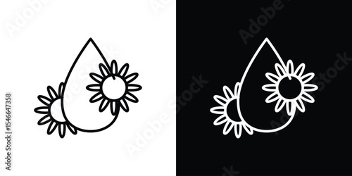 Sunflower oil icon in black. flat graphic vector icon