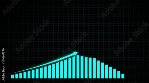Abstract business graph icon dollar icon animation background. Growing Business Income And Earnings .Graph diagram up icon, business growth success chart with arrow, growing symbol, animation video.