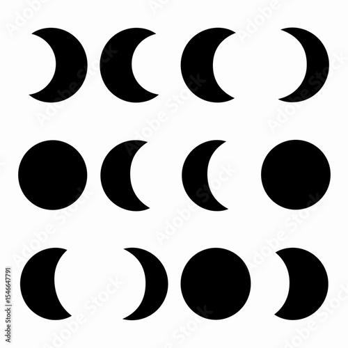 Moon phases cycle astronomy science cosmic lunar