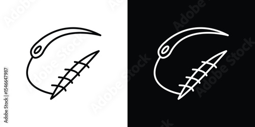 Suture icon in black. flat graphic vector icon