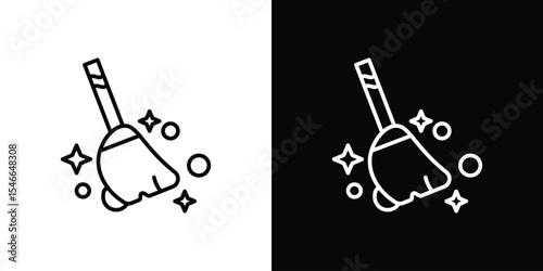 Sweeping icon in black. flat graphic vector icon