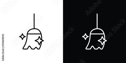 Sweeping icon in black. flat graphic vector icon