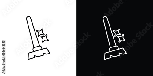 Sweeping icon in black. flat graphic vector icon