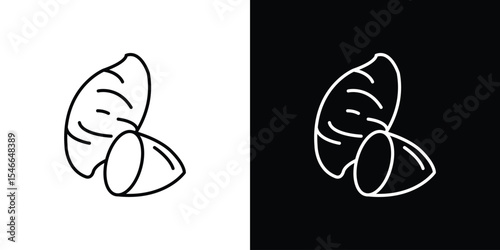 Sweet potato icon in black. flat graphic vector icon