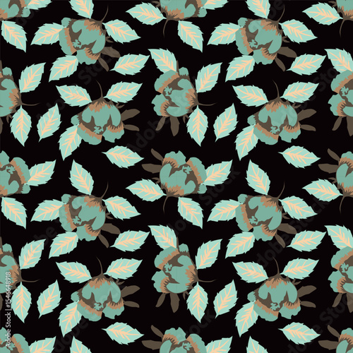 Cute feminine seamless watercolor pattern with little tiny wildflowers, hand drawn
