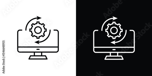 System update icon in black. flat graphic vector icon
