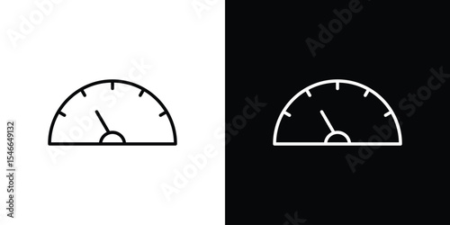 Tachometer icon in black. flat graphic vector icon