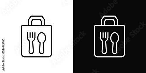 Take away food icon in black. flat graphic vector icon