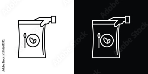 Take away food icon in black. flat graphic vector icon
