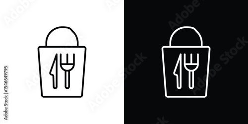 Take away icon in black. flat graphic vector icon