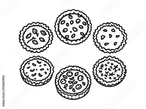 Savory quiche sketch design