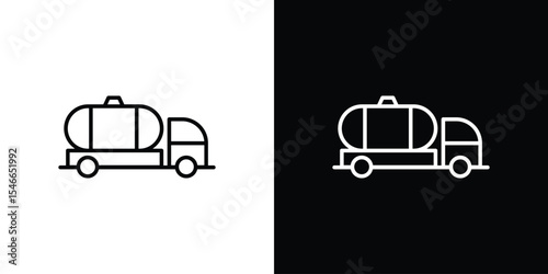 Tank truck icon in black. flat graphic vector icon