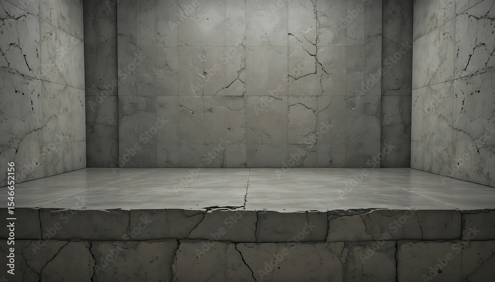 Fototapeta premium Realistic concrete room interior ideal for product photography background and visual presentation