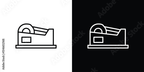 Tape dispenser icon in black. flat graphic vector icon