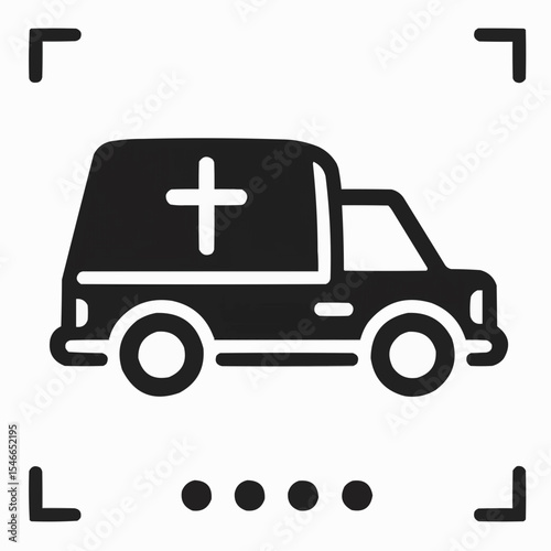 Funeral hearse vehicle designed in a simple and respectful graphic style