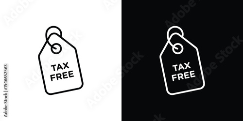 Tax free icon in black. flat graphic vector icon
