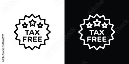 Tax free icon in black. flat graphic vector icon