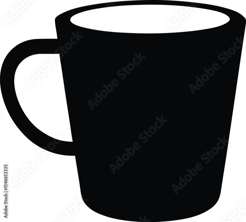 coffee mug outline silhouette vector illustration, coffee mug icon