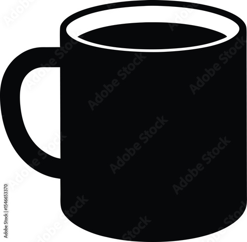coffee mug outline silhouette vector illustration, coffee mug icon